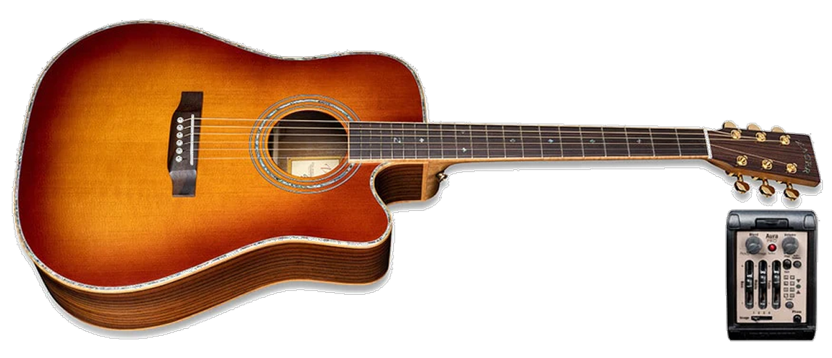 ZAD900CE Solid Spruce/Rosewood Acoustic Electric AURA 50th Anniversary Tobacco Sunburst Pro Series