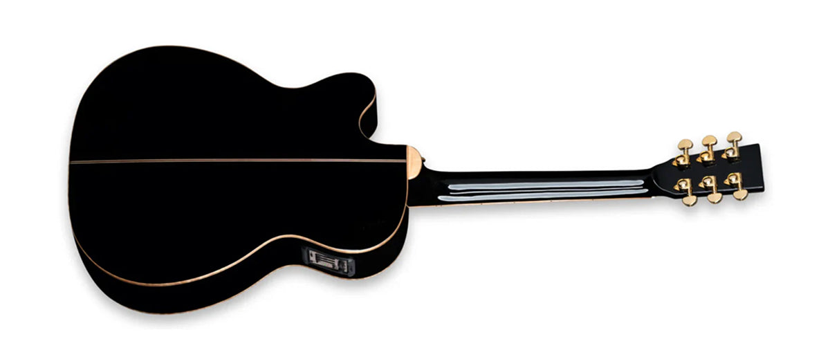 ZAD900CE Solid Spruce/Rosewood Acoustic Electric AURA Smaller “OM” Size Limited Edition Black Lacquer