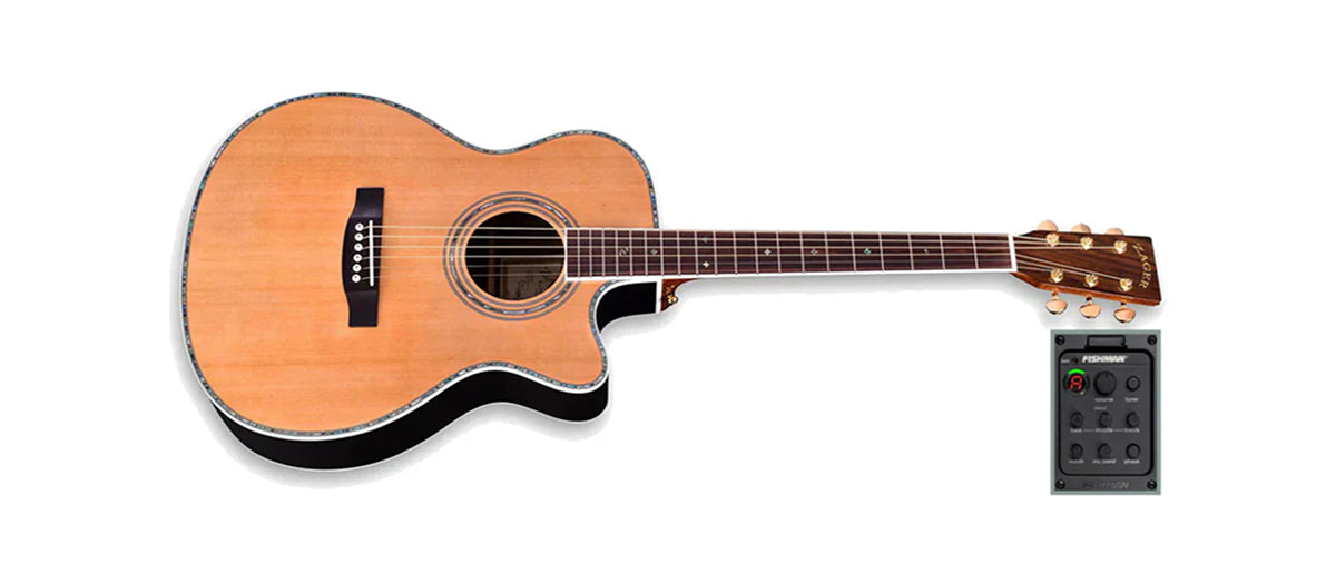 ZAD80CE Solid Cedar/Rosewood Acoustic Electric Smaller “OM” Size Pro Series