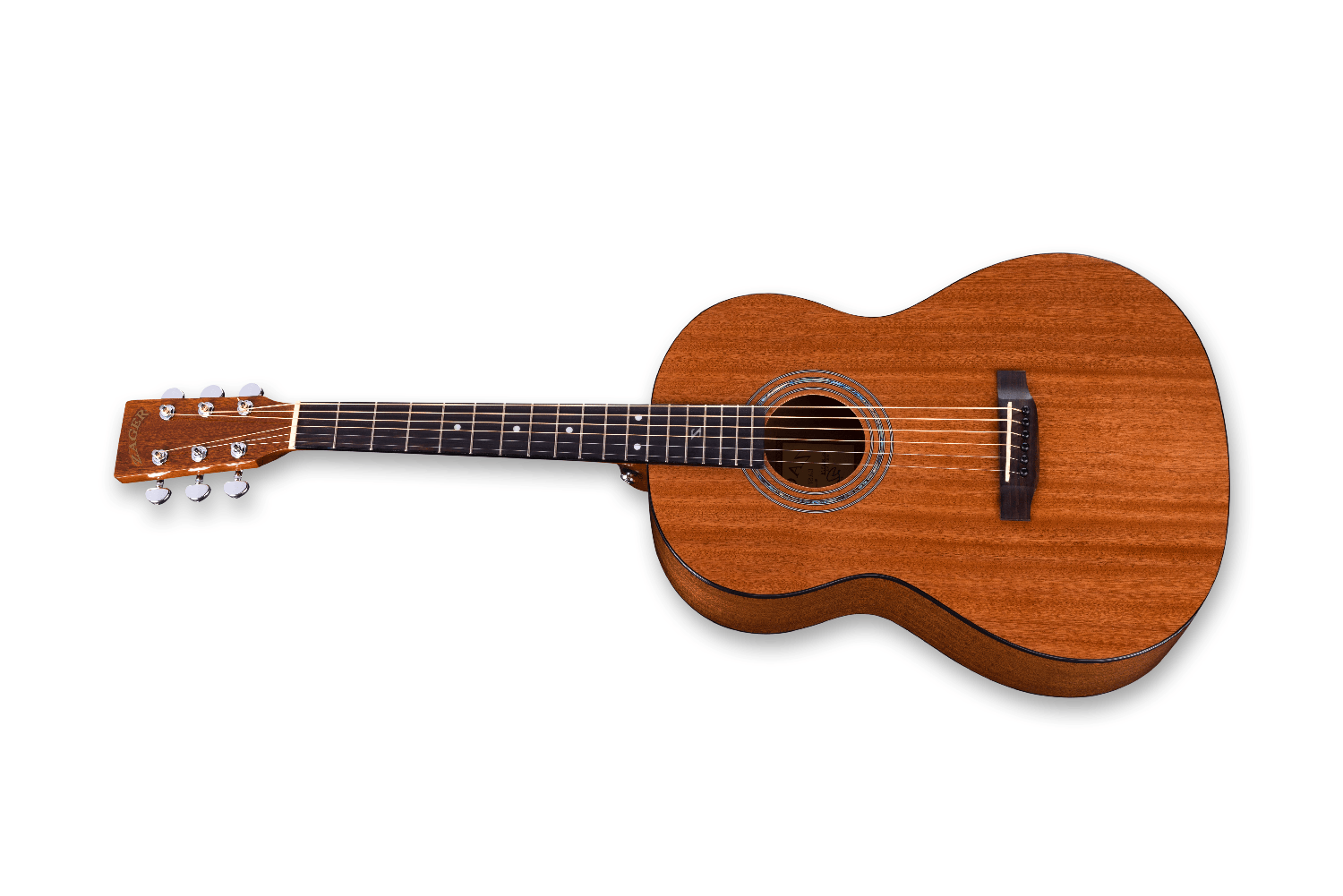38 inch Parlor Size Solid African Mahogany Acoustic Electric Left Handed