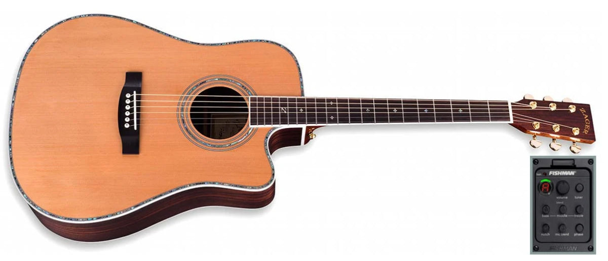 ZAD80CE Solid Cedar/Rosewood Acoustic Electric Pro Series | Zager