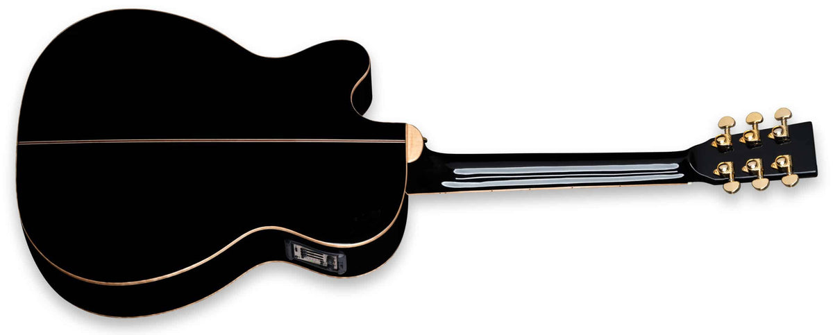 ZAD900CE Solid Spruce/Rosewood Acoustic Electric AURA Smaller "OM" Size Limited Edition Black Lacquer - DEAL OF THE DAY