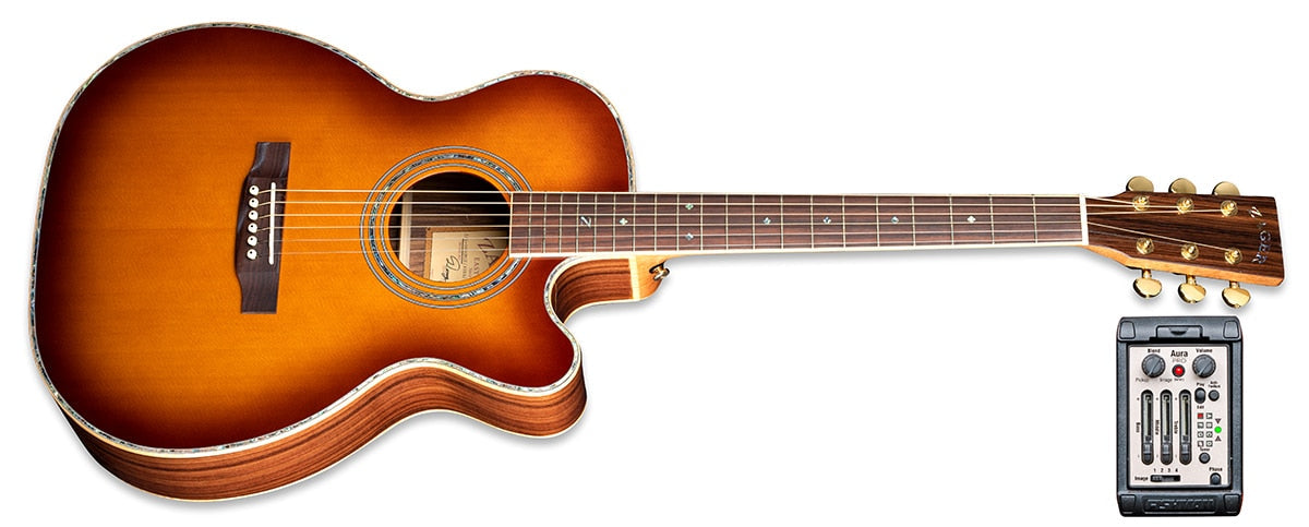 ZAD900CE Solid Spruce/Rosewood Acoustic Electric AURA Smaller "OM" Size Tobacco Sunburst - DEAL OF THE DAY