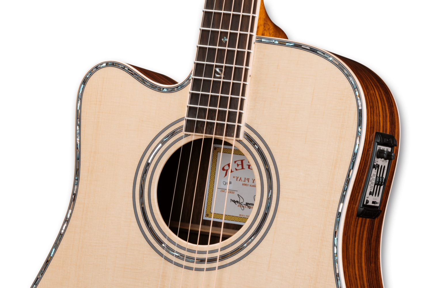 ZAD900CE Solid Spruce/Rosewood Acoustic Electric AURA Left Handed Pro Series