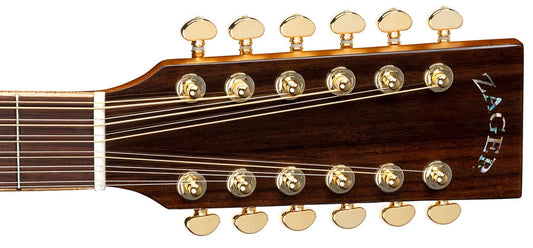 ZAD900CE 12 String Solid Spruce/Rosewood Acoustic Electric AURA Pro Series Black Lacquer