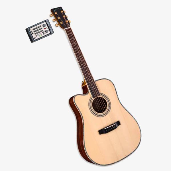 ZAD900CE Solid Spruce/Rosewood Acoustic Electric AURA Smaller “OM” Size Left Handed
