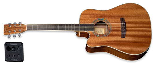 ZAD50CE Left Handed Solid African Mahogany Acoustic Electric