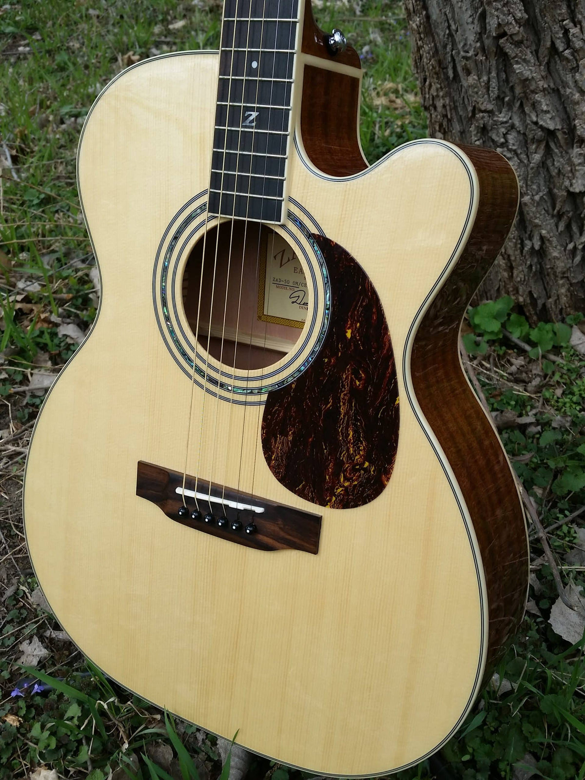 zad50ce solid spruce acoustic guitar