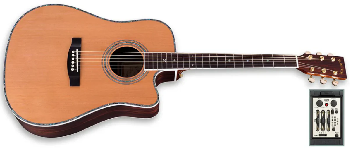 ZAD80CE Solid Cedar/Rosewood Acoustic Electric “AURA” Pro Series
