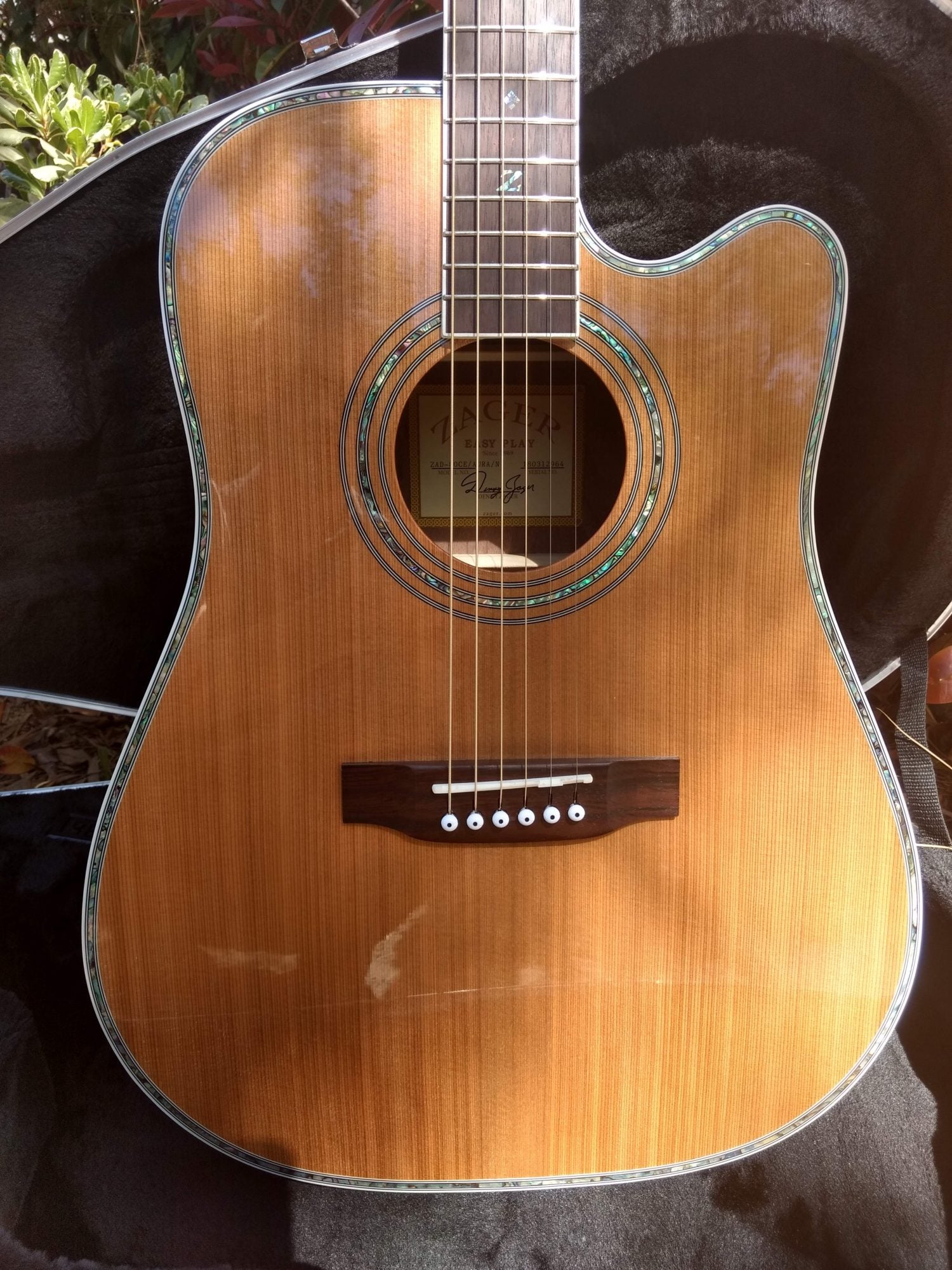 ZAD80CE Solid Cedar/Rosewood Acoustic Electric “AURA” Left Handed Pro Series