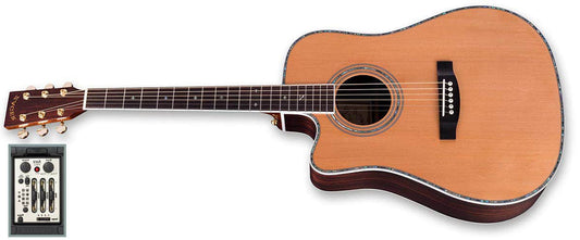 ZAD80CE Left Handed Solid Cedar/Rosewood Acoustic Electric "AURA" Pro Series