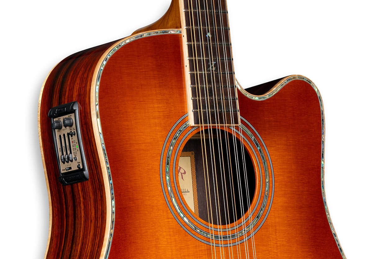 ZAD900CE 12 String Solid Spruce/Rosewood Acoustic Electric AURA Tobacco Sunburst Pro Series