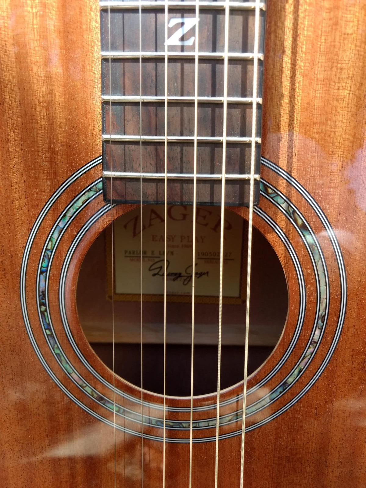 38 inch Parlor Size Solid African Mahogany Acoustic Electric