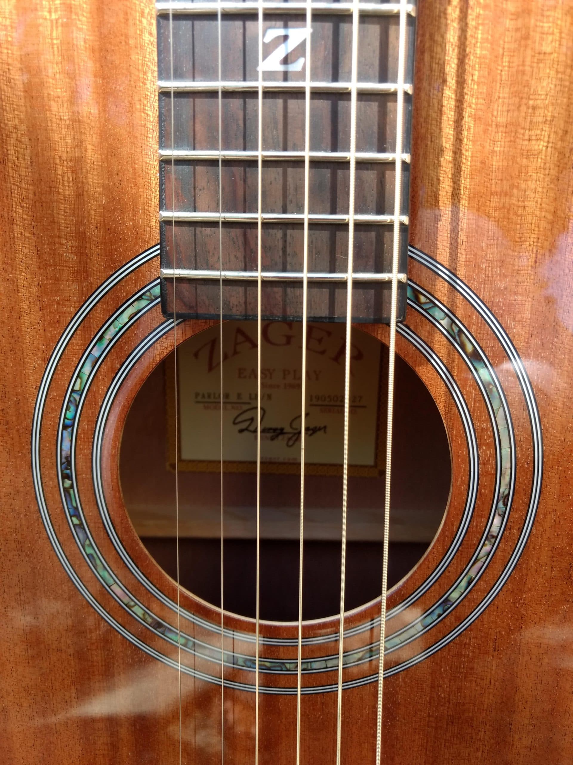 38 inch Parlor Size Solid African Mahogany Acoustic Electric