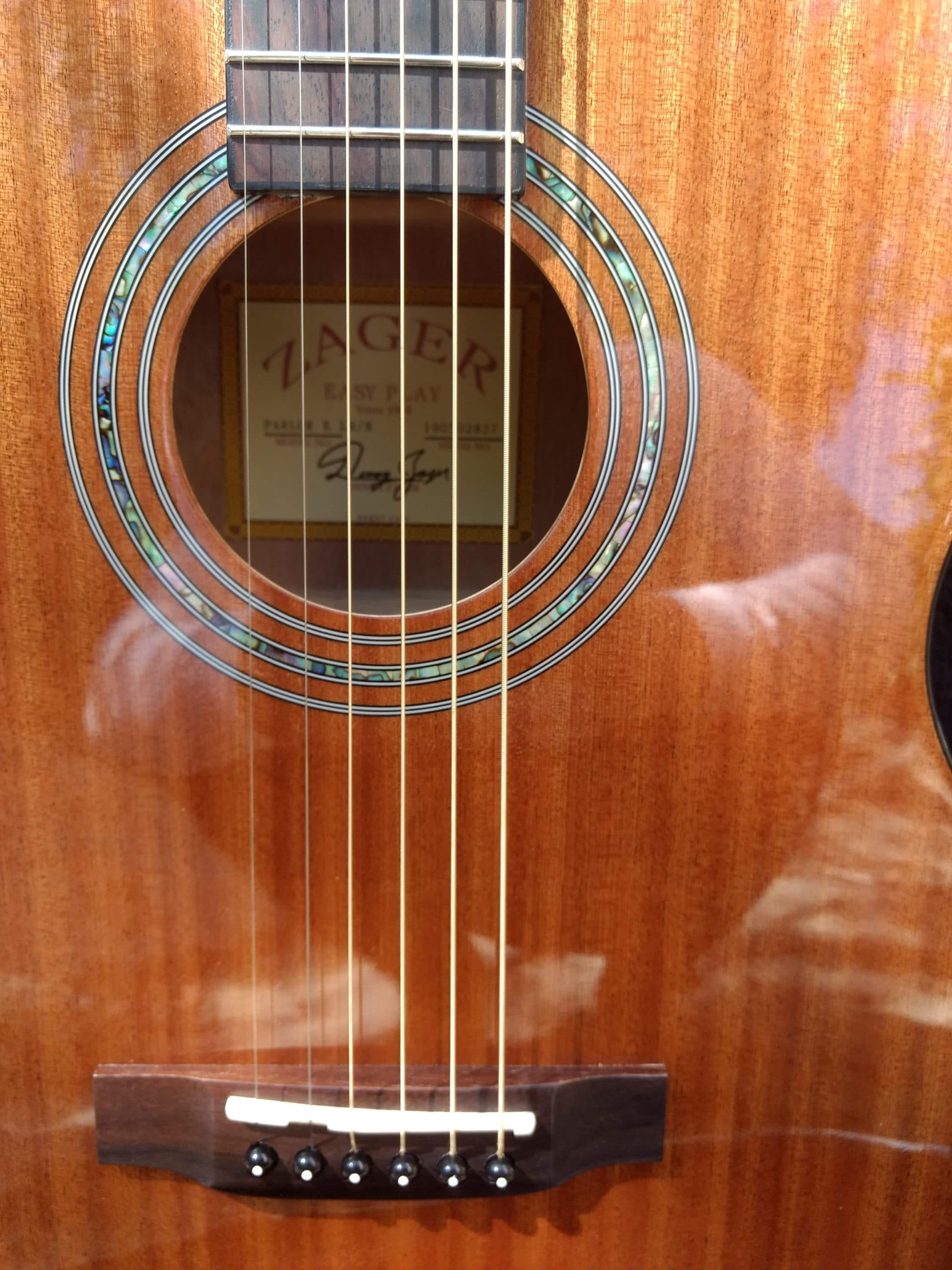 38 inch Parlor Size Solid African Mahogany Acoustic Electric