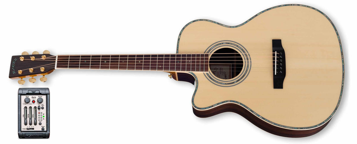 ZAD900CE Solid Spruce/Rosewood Acoustic Electric AURA Smaller "OM" Size Left Handed