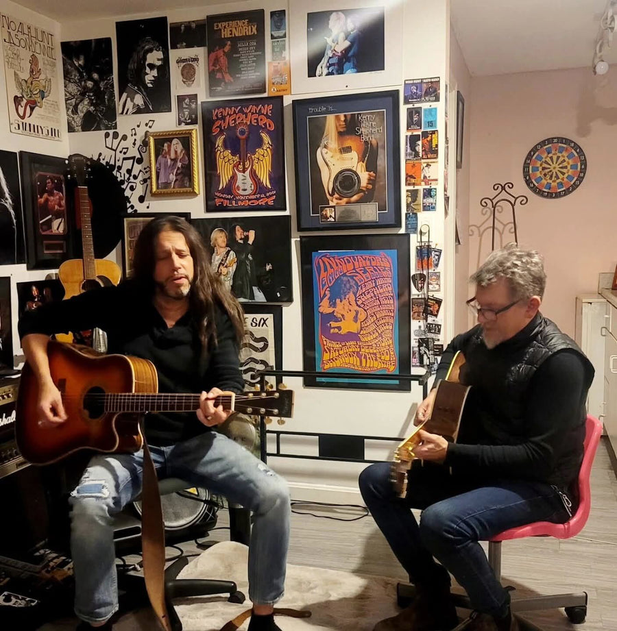 Artist playing Zager guitar