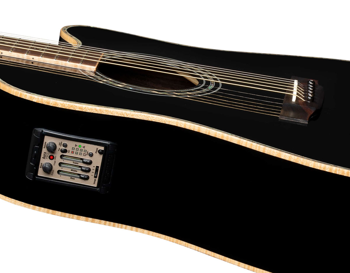 ZAD900CE Solid Spruce/Rosewood Acoustic Electric AURA Limited Edition Black Lacquer Pro Series