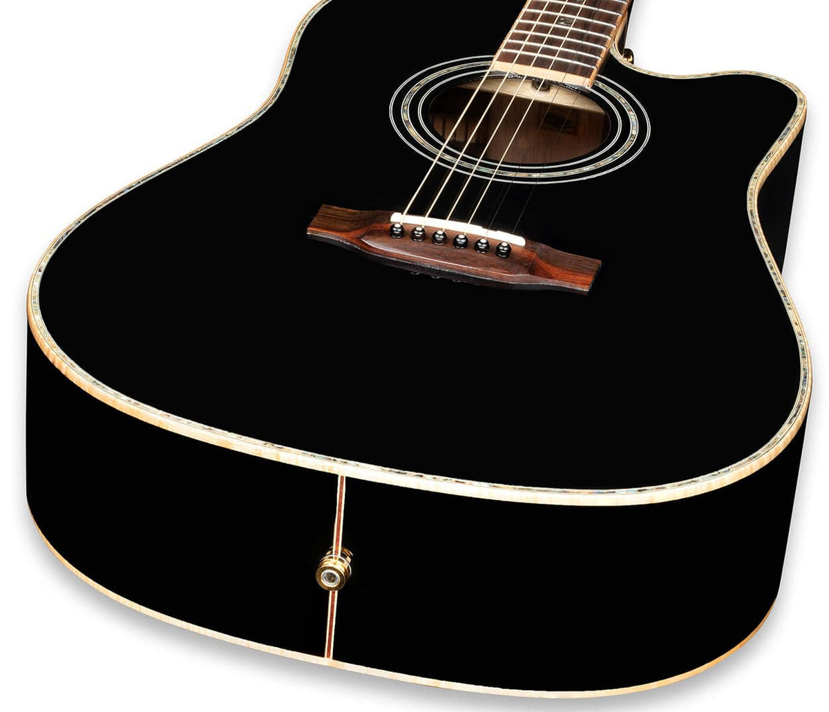 ZAD900CE Solid Spruce/Rosewood Acoustic Electric AURA Limited Edition Black Lacquer Pro Series - DEAL OF THE DAY