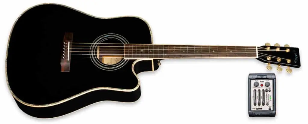 ZAD900CE Solid Spruce/Rosewood Acoustic Electric AURA Limited Edition Black Lacquer Pro Series