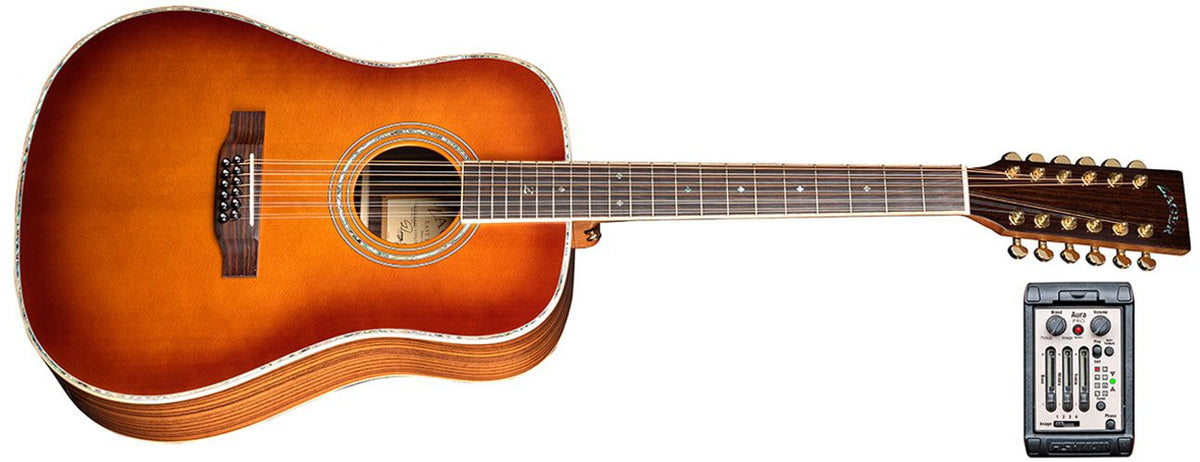 ZAD900E 12 String Solid Spruce/Rosewood Acoustic Electric AURA Pro Series Tobacco Sunburst Deal of the Day