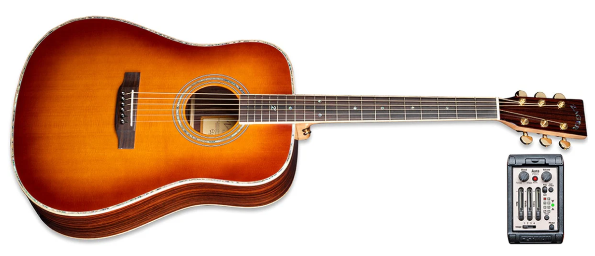ZAD900E Solid Spruce/Rosewood Acoustic Electric AURA Full Box 50th Anniversary Tobacco Sunburst Pro Series