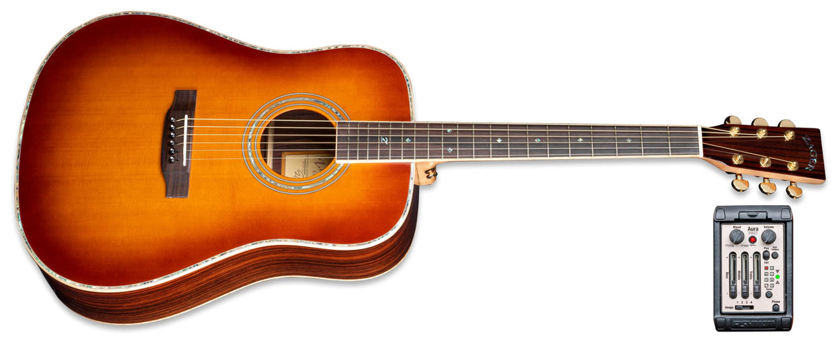 ZAD900E Solid Spruce/Rosewood Acoustic Electric AURA Full Box 50th Anniversary Tobacco Sunburst Pro Series