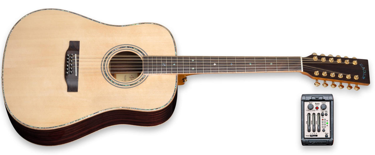 ZAD900E 12 String Solid Spruce/Rosewood Acoustic Electric AURA Pro Series - DEAL OF THE DAY