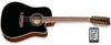 ZAD900CE 12 String Solid Spruce/Rosewood Acoustic Electric AURA Pro Series Black Lacquer