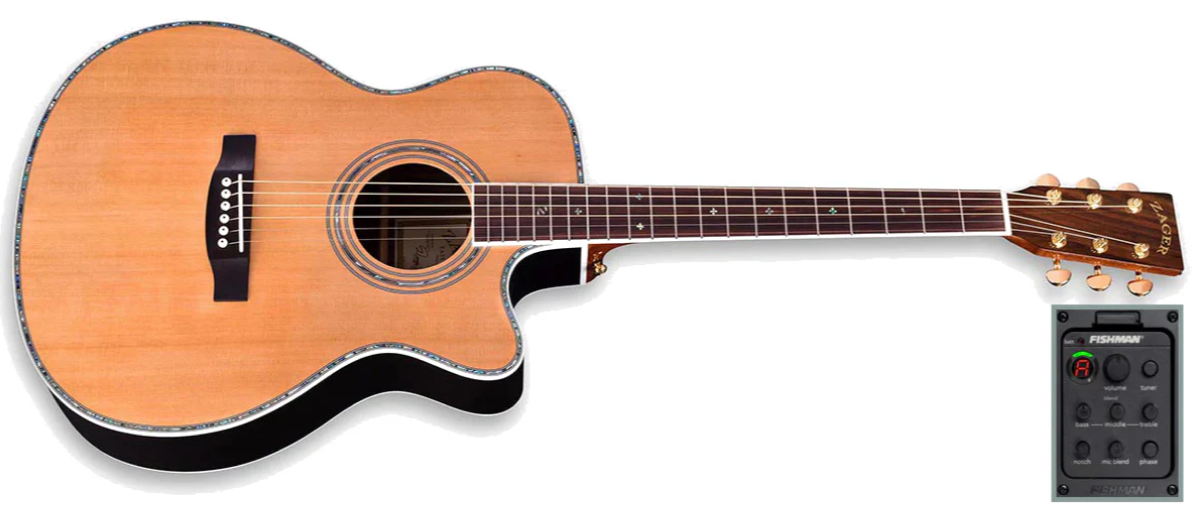 ZAD80CE Solid Cedar/Rosewood Acoustic Electric Smaller “OM” Size Pro Series