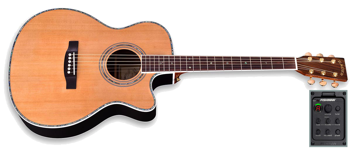 ZAD80CE Solid Cedar/Rosewood Acoustic Electric Pro Series Smaller "OM" Size