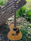 ZAD80CE Solid Cedar/Rosewood Acoustic Electric AURA Pro Series Smaller "OM" Size Left Handed