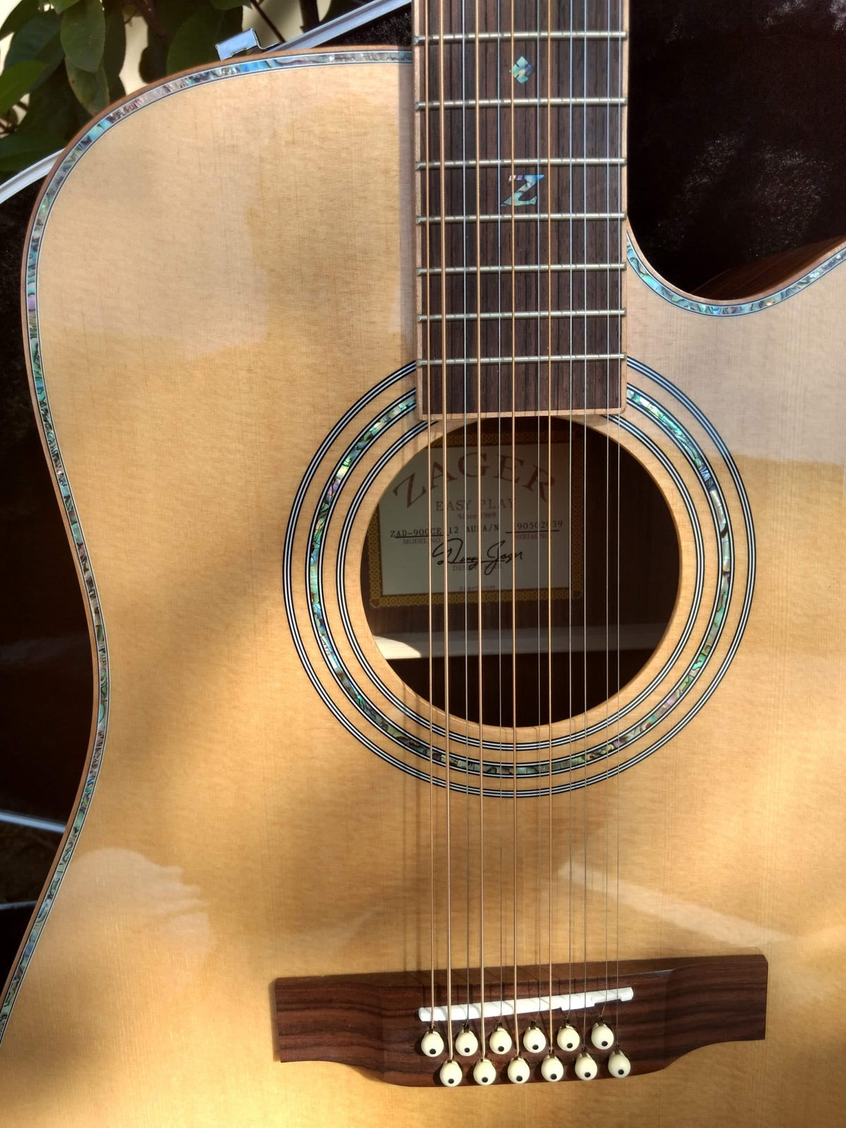 ZAD900CE 12 String Solid Spruce/Rosewood Acoustic Electric AURA Pro Series - DEAL OF THE DAY