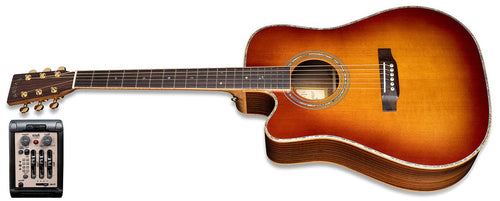 ZAD900CE Left Handed Solid Spruce/Rosewood Acoustic Electric AURA 50th Anniversary Tobacco Sunburst Pro Series