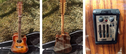 ZAD900CE Left Handed 12 String Solid Spruce/Rosewood Acoustic Electric AURA Pro Series Tobacco Sunburst