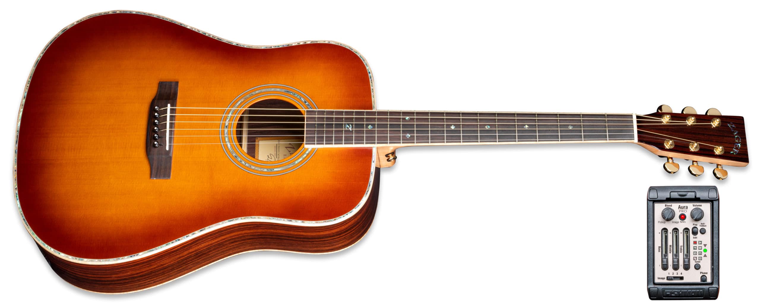 ZAD900CE Solid Spruce/Rosewood Acoustic Electric AURA Pro Series Full Box 50th Anniversary Tobacco Sunburst