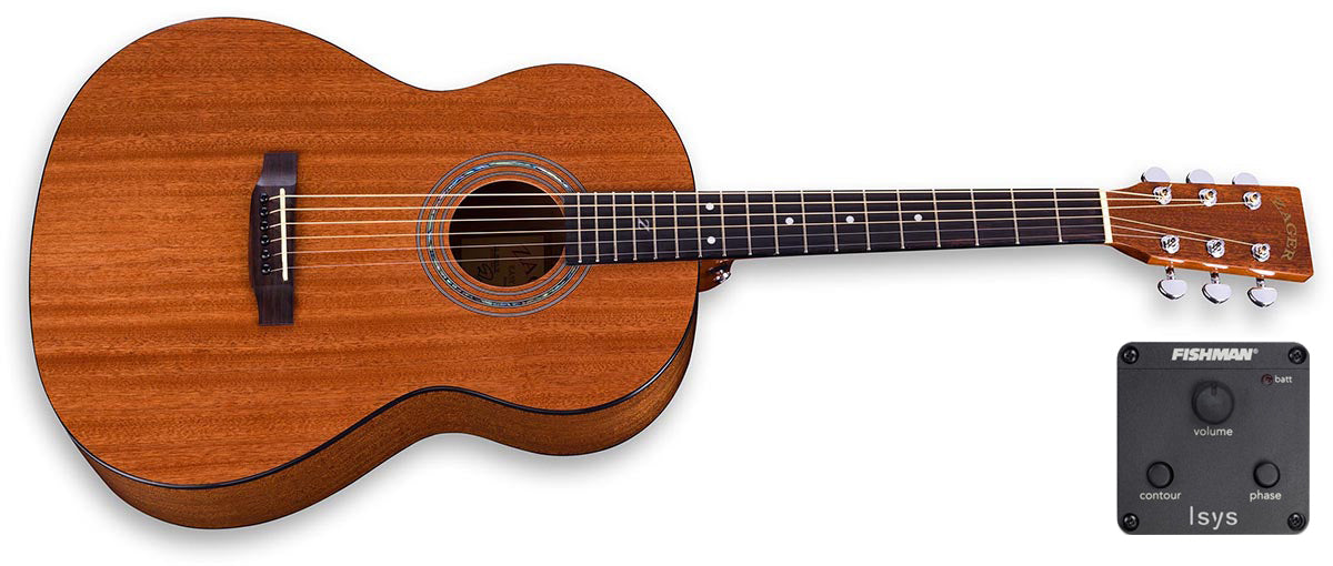 Parlor Size Solid African Mahogany Acoustic Electric