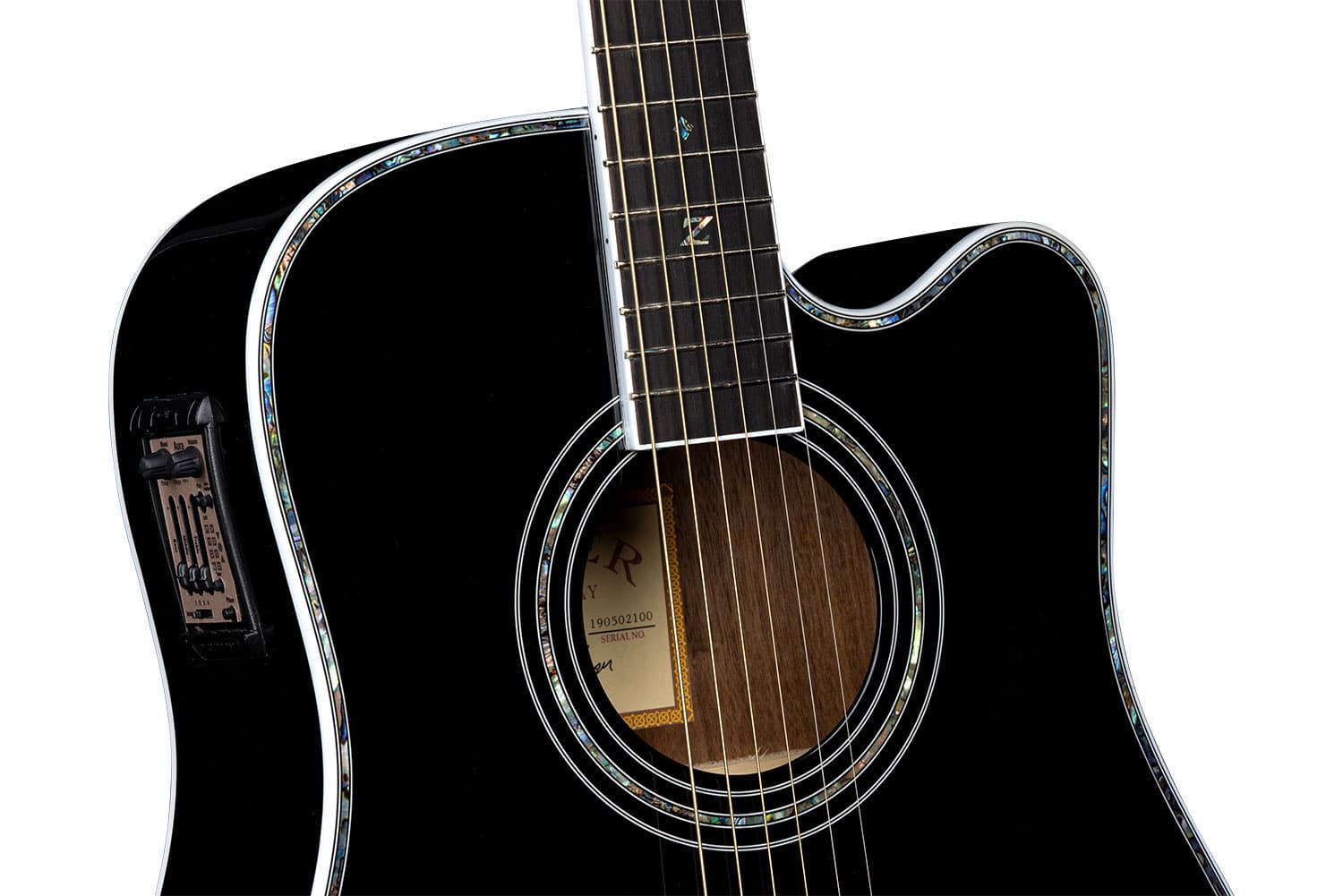 ZAD80CE "AURA" Black Lacquer Special Edition Solid Cedar/Rosewood Acoustic Electric Pro Series